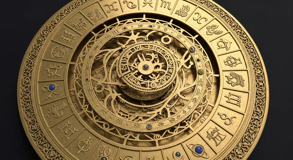 The great golden Astrolabe, a celestial wheel of fortune.